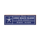 Long Beach Island, New Jersey Starfish Coordinates Wooden Sign | Wall Art Print on Real Wood | Navy Blue Latitude Longitude Decor