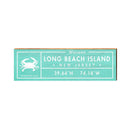 Long Beach Island, New Jersey Crab Coordinates Wooden Sign | Wall Art Print on Real Wood | Teal Latitude Longitude Decor