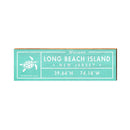 Long Beach Island, New Jersey Sea Turtle Coordinates Wooden Sign | Wall Art Print on Real Wood | Teal Latitude Longitude Decor