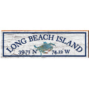 Long Beach Island, New Jersey Blue Crab Latitude Longitude Wooden Sign | Wall Art Print on Real Wood