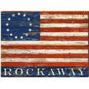 Rockaway Colonial Flag | Wall Art Print on Real Wood