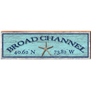 Broad Channel Starfish Blue Latitude Longitude | Wall Art Print on Real Wood