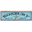 Roxbury Starfish Blue Latitude Longitude | Wall Art Print on Real Wood