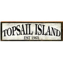 Topsail Island Est 1963 Black & White Sign | Wall Art Print on Real Wood
