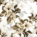 Fashionable Floral Wallpaper on White Background Chic
