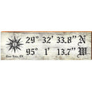 Clear Lake, TX Compass White Latitude Longitude | Wall Art Print on Real Wood
