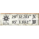 South Shore Marina, TX Compass White Latitude Longitude | Wall Art Print on Real Wood