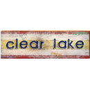 Clear Lake Colorful Sign | Wall Art Print on Real Wood