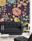 Elegant Flowers on Dark Background Wallpaper Vogue