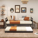 Twin size Industrial Farmhouse Metal Wood Daybed with Trundle Bed Frame