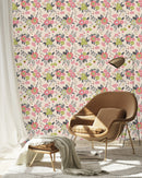 Pink and Green Colors of Floral Wallpaper