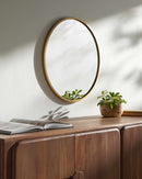 Guindarohan Gold Frame Round Mirror