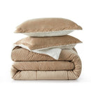 King Plush Microfiber Reversible Comforter Set in Gold