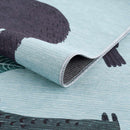 Petey Blue Animal Print Washable Kids Rug - Clearance