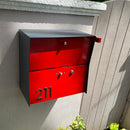RetroBox Locking Small Package Wall Mounted Mailbox in TEXTURED GRAY METALLIC