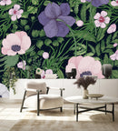 Dark Wallpaper with Flowers
