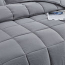 Queen Size Grey 3 Piece Microfiber Reversible Comforter Set