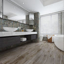 SPC Vinyl Rigid Core 7" Width 60" RL, 6mm Thick, 1.5mm IXPE Grand Bistre, Manifesto Floors - Mazzia Collection bath view 2
