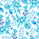 Contemporary Blue Floral Wallpaper Tasteful