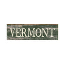 Vermont Farmhouse Green Wooden Sign | Wall Art Print on Real Wood