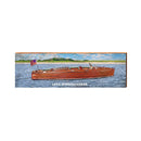 Lake Winnipesaukee Vintage Boat Floating | Wall Art Print on Real Wood