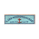 Lake Winnipesaukee Anchor Blue Latitude Longitude | Wall Art Print on Real Wood