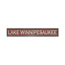 Lake Winnipesaukee Red Sign | Wall Art Print on Real Wood