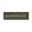 Lake Winnipesaukee Green Sign | Wall Art Print on Real Wood