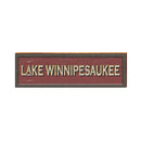 Lake Winnipesaukee Red Sign | Wall Art Print on Real Wood