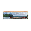 Lake Winnipesaukee Red Canoe Lake | Wall Art Print on Real Wood