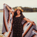 Grey Baja Mexican Diamond Yoga Blanket