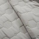 King/CAL King Hexagon Pattern Lightweight Grey Textured Cotton 3 Piece Quilt Set
