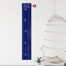 Personalized Family Growth Chart | Blue Wooden Sign | Customizable Wall Art Print on Real Wood | Kids Room Name Decor