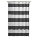 72 x 70 inch Polyester Grey White Nautical Ocean Beach Striped Shower Curtain