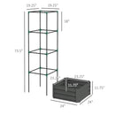 Grey Galvanized Open Bottom Raised Garden Bed Planter with Tomato Cage Trellis