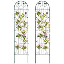 2 Pack - 7-ft Galvanized Steel Outdoor Garden Trellis in Green Metal Finish