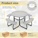 Grey All Weather 8 Seater Picnic Table Umbrella Hole