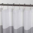 72-inch Grey White Striped Luxurious Textured Polyester Fabric Shower Curtain