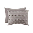 Twin/Twin XL 2-Piece Grey Microfiber Comforter Set with Decorative Pompoms