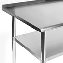 Heavy Duty 48 x 24 inch Stainless Steel Kitchen Prep Work Table with Backsplash
