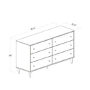 Farmhouse Rustic Walnut Mid Century 6 Drawer Dresser