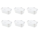 Set of 6 White Laundry Baskets w/ Carry Handles
