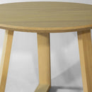 48 Inch Round Scandinavian Solid Wood Dining Table in Blonde