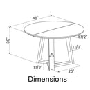 48 Inch Round Scandinavian Solid Wood Dining Table in Blonde