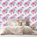 Contemporary White Wallpaper with Cactus Tasteful