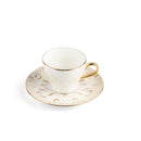 Classy Harir - Esspresso /Turkish Coffee Cups, (12-Pc)- Beige & Gold