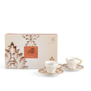 Classy Harir - Esspresso /Turkish Coffee Cups, (4-Pc)- Brown & Gold