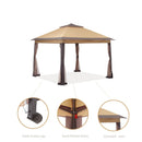 Ainfox Outdoor Pop Up Canopy with Sidewalls, Double-roofed & Extended Eaves