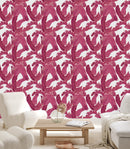 Red Palm Leaves Wallpaper