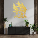 Windy Pines Metal Wall Art – Nature Pine Forest Rustic Cabin Home Decor